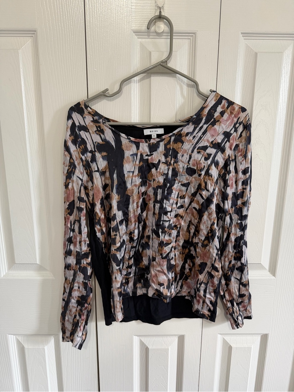 Reiss Helena Printed Shirt Abstract Size Small - Picture 2 of 4